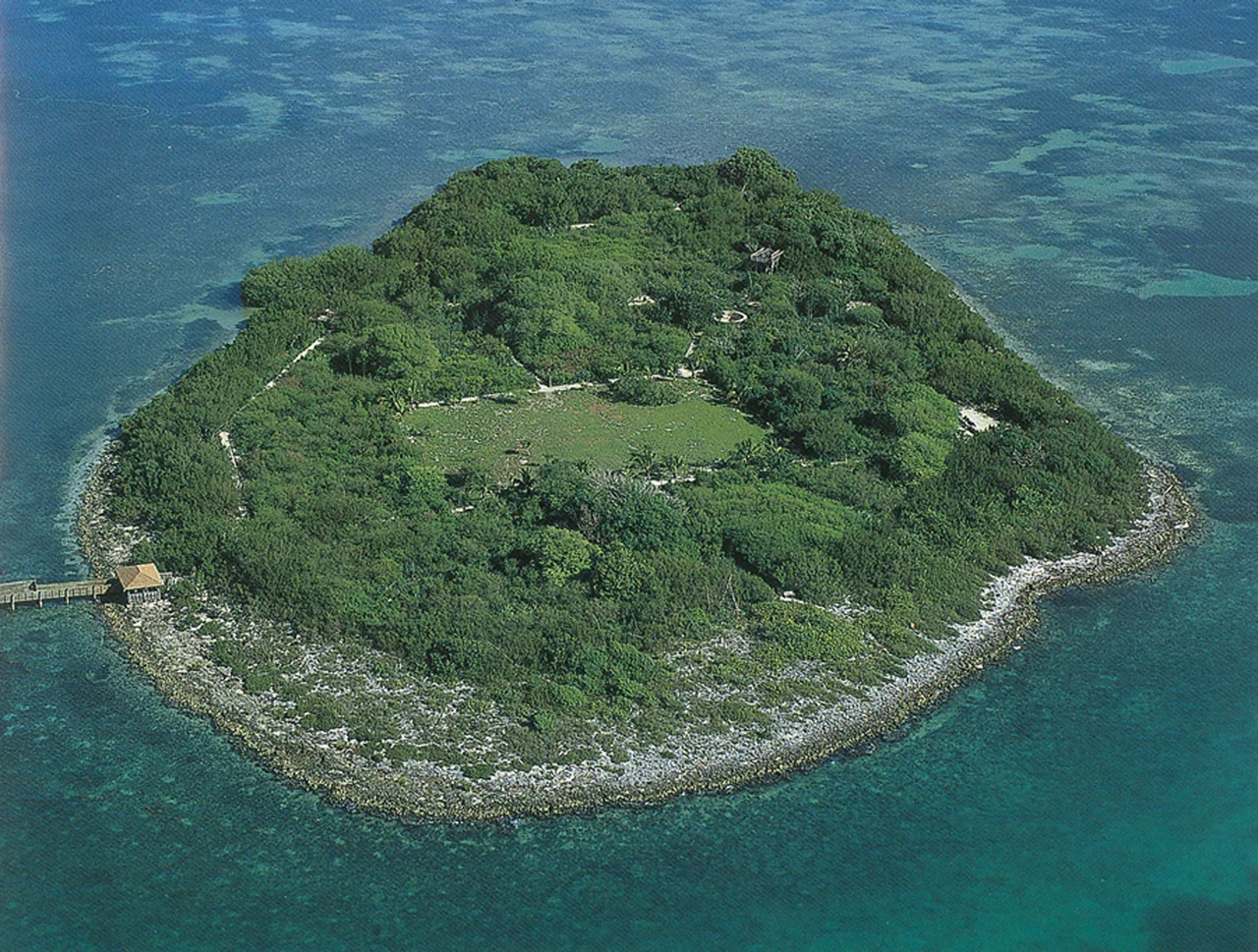 Scope and content: The original finding aid described this photograph as:
Original Caption: The aerial view of 10-acre Indian Key in Florida Bay adjacent to the Florida Keys Scenic Highway reveals the foundations of buildings and cisterns dating back to the 1830s alongside a modern-day dock.
Location: Indian Key, Florida (24.889° N 80.677° W)
Status: Public domain.