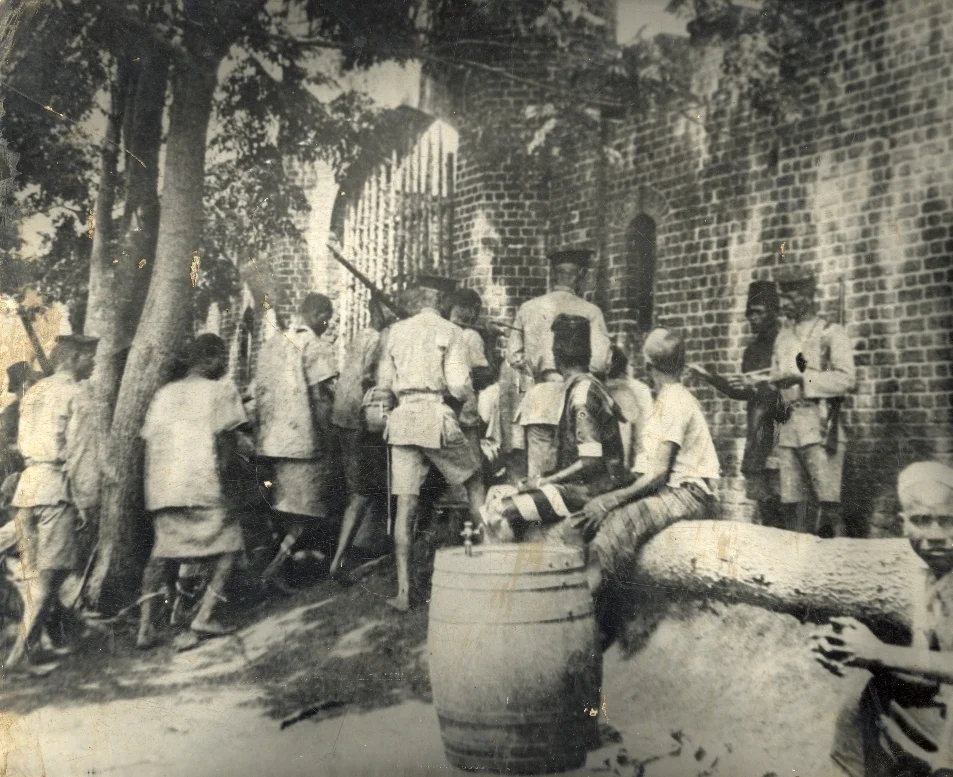 Accomplices of Rev John Chilmbwe in the uprising of 1915 being led to their hanging